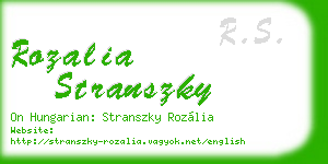 rozalia stranszky business card